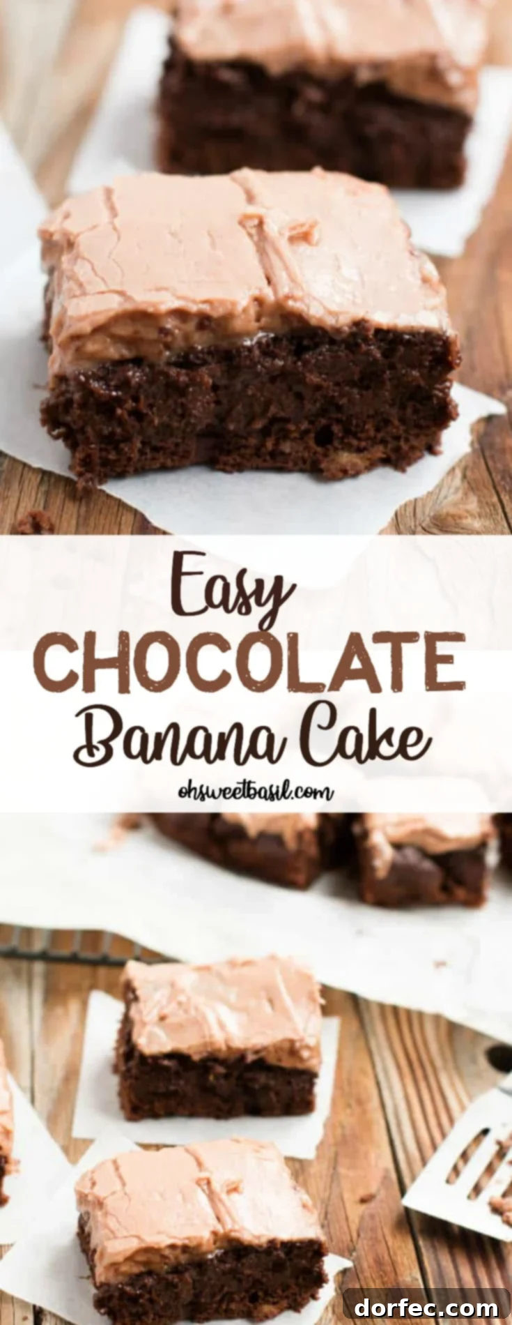 Delicious Easy Chocolate Banana Cake with Cream Cheese Frosting - Perfect for family dinner or snack time