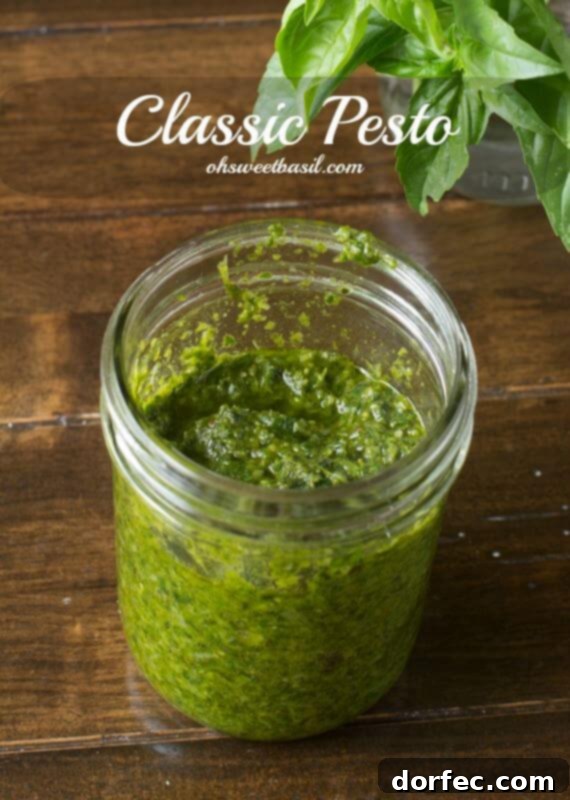 Classic Basil Pesto with toasted garlic, ready in 10 minutes