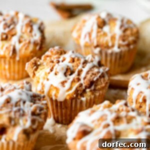 Spiced Apple Coffee Cake Muffins 3 Delicious Apple Coffee Cake Muffins with Streusel and Icing thumbnail