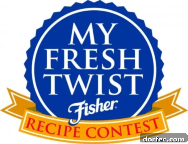 Fisher My Fresh Twist Recipe Contest logo with Chef Alex Guarnaschelli