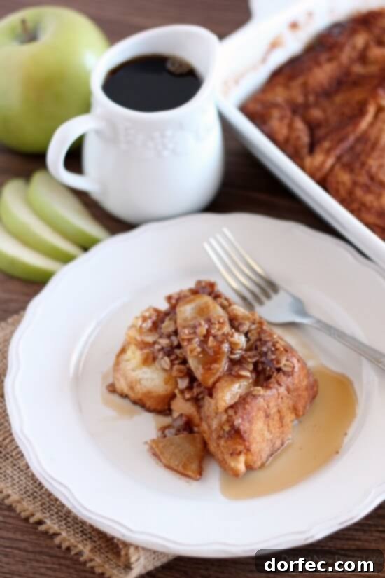 Caramel Apple French Toast Casserole by Dessert Now Dinner Later for OhSweetBasil.com