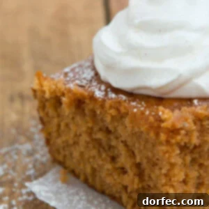 Delicious Pumpkin Pie Cake 5 Golden-brown Pumpkin Pie Cake in a baking dish