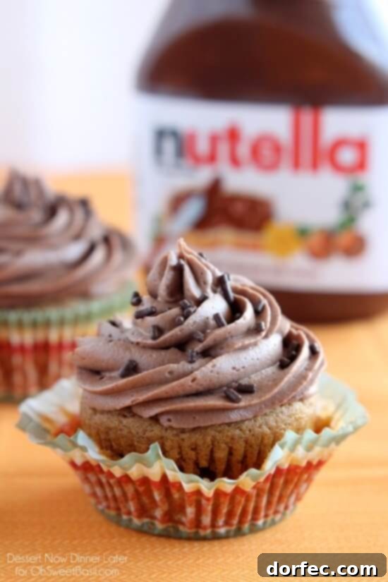 Delicious Pumpkin Cupcakes with Rich Nutella Frosting
