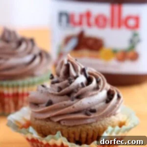 Pumpkin Cupcakes with Nutella Frosting