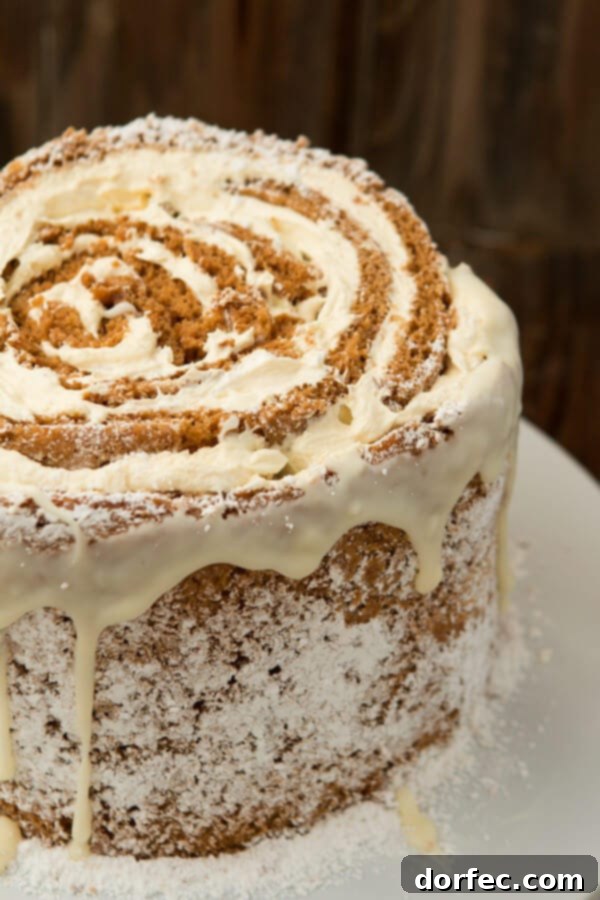 Easy Pumpkin Roll White Chocolate Cake Recipe Delicious Pumpkin Roll White Chocolate Cake for holiday parties.
