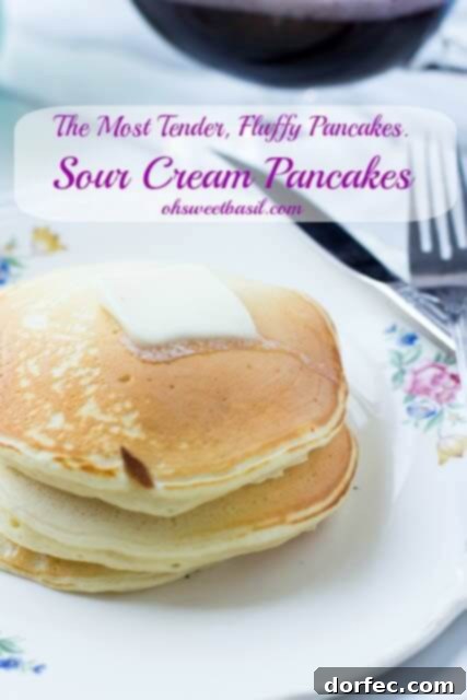 Extremely fluffy and soft sour cream pancakes, a delightful breakfast option