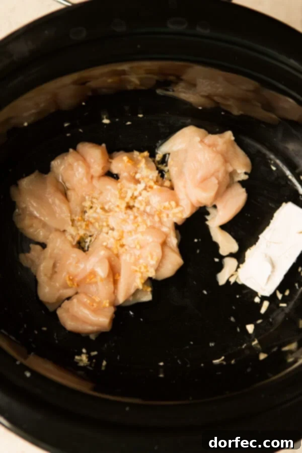 Easy Prep Chicken Alfredo Rice Casserole in Slow Cooker