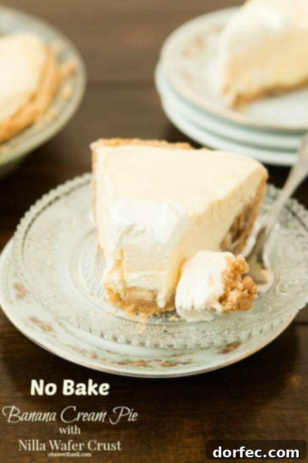 Easy No Bake Banana Cream Pie with a delicious Nilla wafer crust