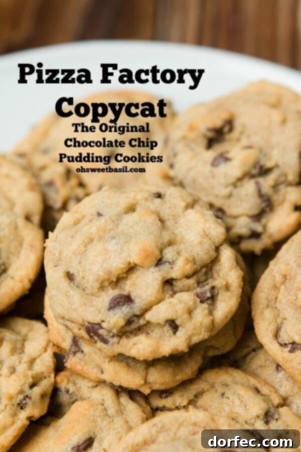 These Chocolate Chip Pudding Cookies are a perfect Pizza Factory Copycat recipe, offering soft, chewy cookies with a hint of vanilla pudding for extra tenderness.