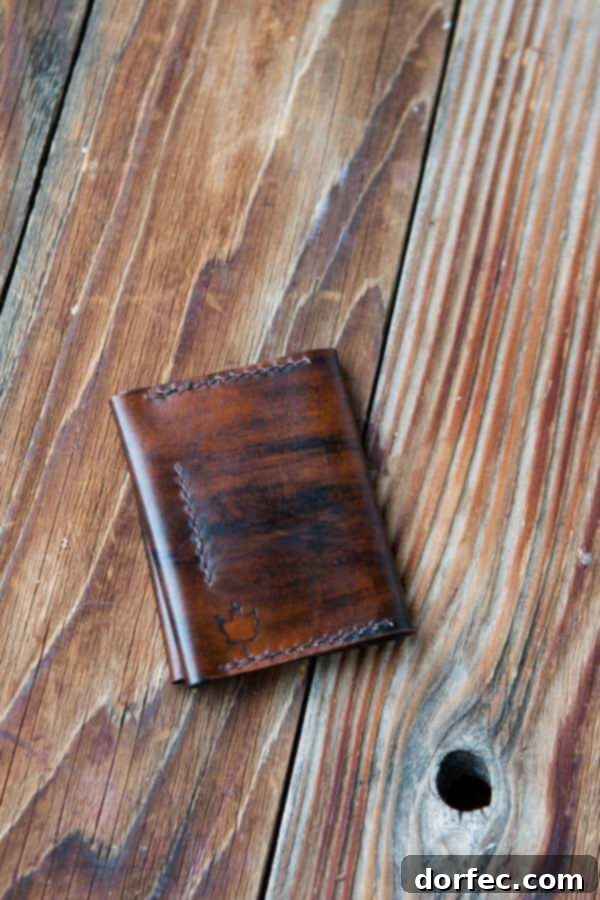 Handmade personalized leather wallet, a meaningful gift for him