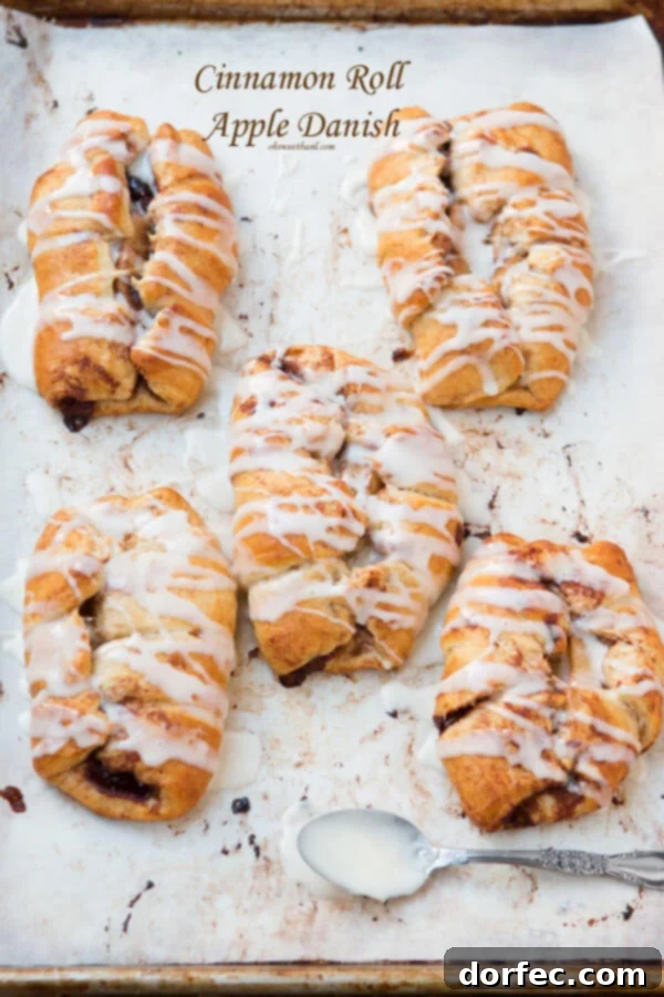 These are amazing! Cinnamon Roll Apple Danishes that are ready in 15 minutes! ohsweetbasil.com