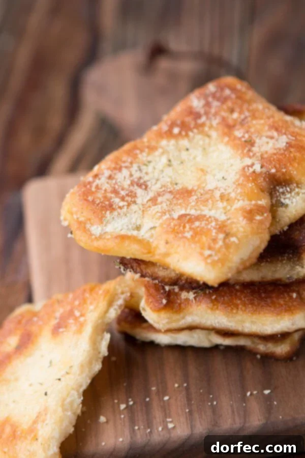 Easy Garlic Parmesan Fry Bread: A quick, savory side dish made from crescent rolls.