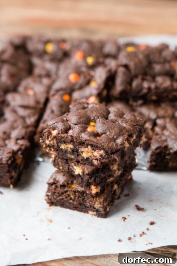 Triple Fudge Reese's Brownies ohsweetbasil.com Triple Fudge Reese's Brownies ohsweetbasil.com