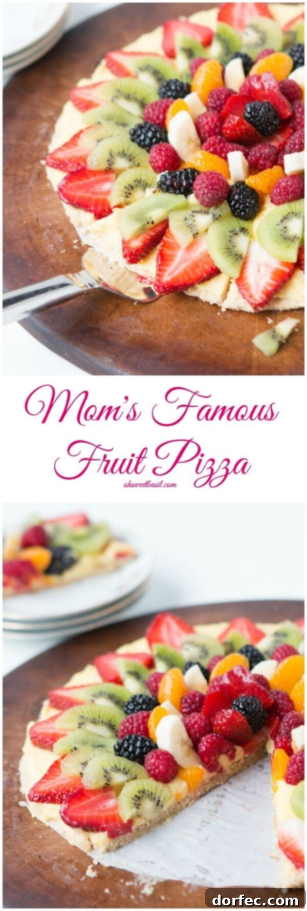 Mom's Famous Fruit Pizza ohsweetbasil.com