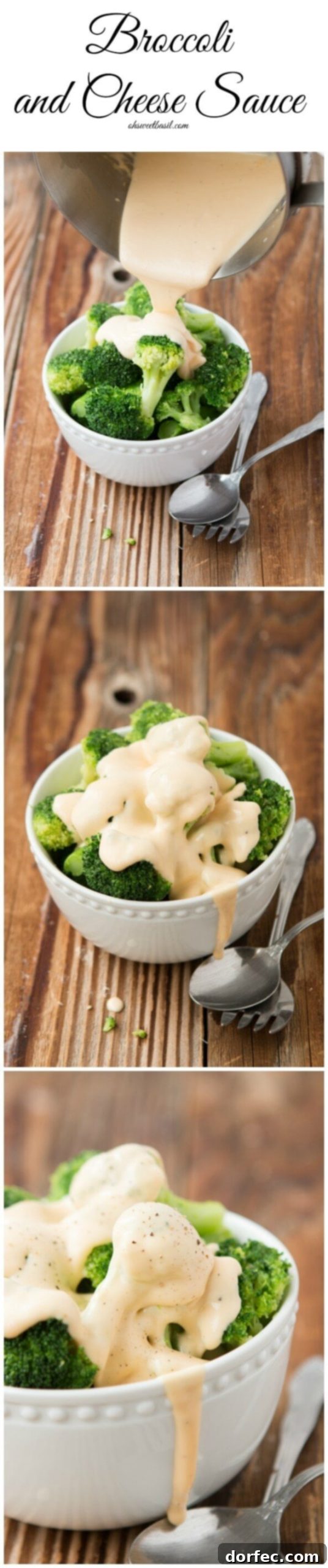 5-Ingredient Creamy Broccoli and Cheese 5 Homemade cheese sauce with real cheddar, poured over tender broccoli florets.