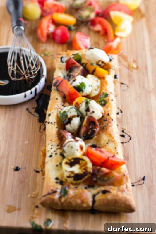 5-Ingredient Creamy Broccoli and Cheese 9 Heirloom tomato and mozzarella tart, a savory pastry for a gourmet side.
