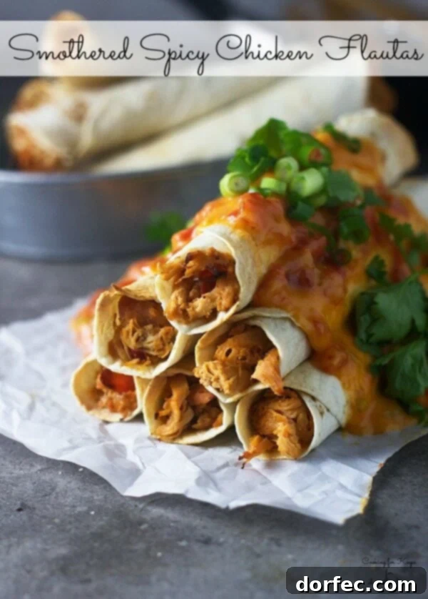 Cheesy Spicy Chicken Flautas - A Delicious and Easy Mexican Dinner Idea
