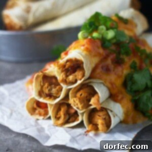 Spicy Smothered Chicken Flautas