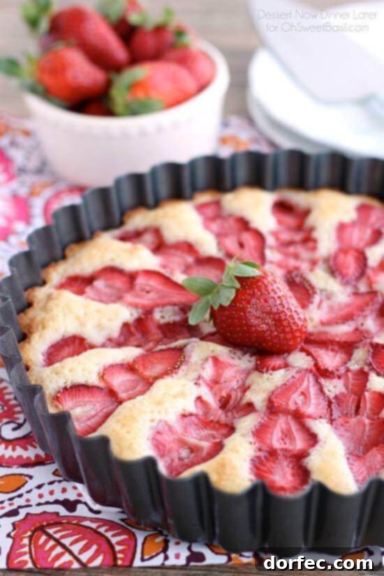 From-scratch Strawberry Cake with layered strawberries and coconut whipped cream