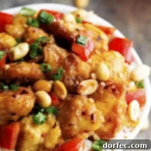 Crispy and saucy Baked Kung Pao Chicken, a perfect homemade Chinese dish.