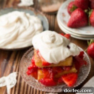 Italian Strawberry Shortcakes layered with cream and berries