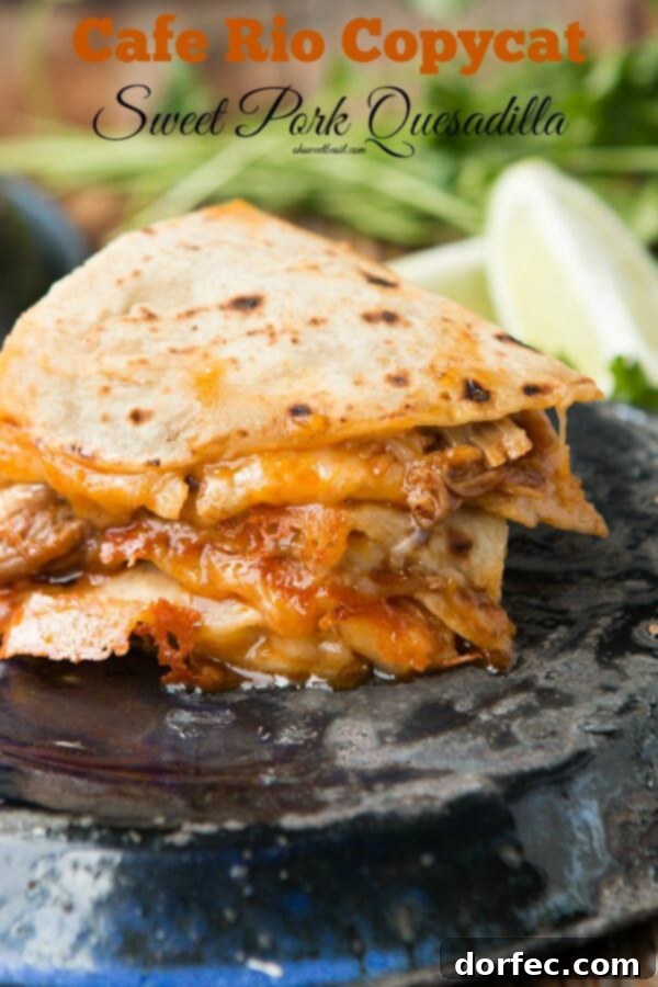 Cafe Rio Copycat Sweet Pork Recipe. I know, I'm an adult, but these quesadillas are awesome! ohsweetbasil.com