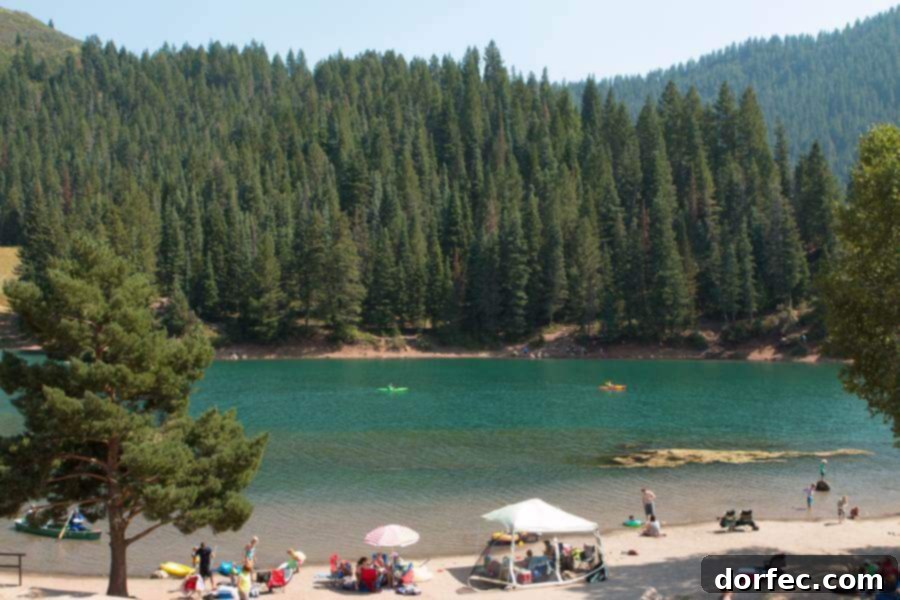 Scenic view of Tibble Fork, Utah, with lush mountains and a calm lake, highlighting natural beauty
