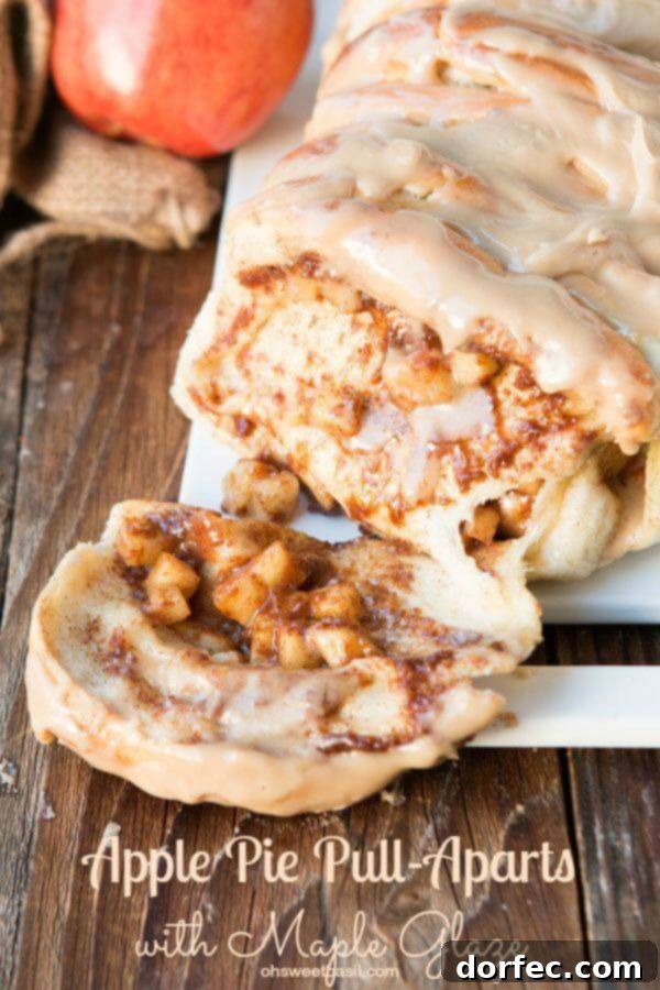 Apple Pie Pull Apart Bread with Maple Glaze - Easy Breakfast Recipe Delicious Apple Pie Pull Apart Bread with Maple Glaze, a new breakfast tradition made easy with frozen roll dough