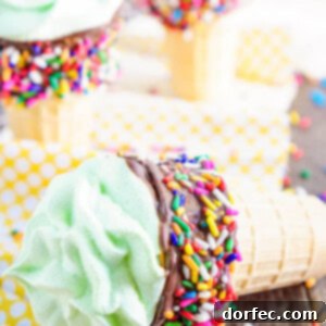 Meringue Ice Cream Cones, a delightful mess-free treat.