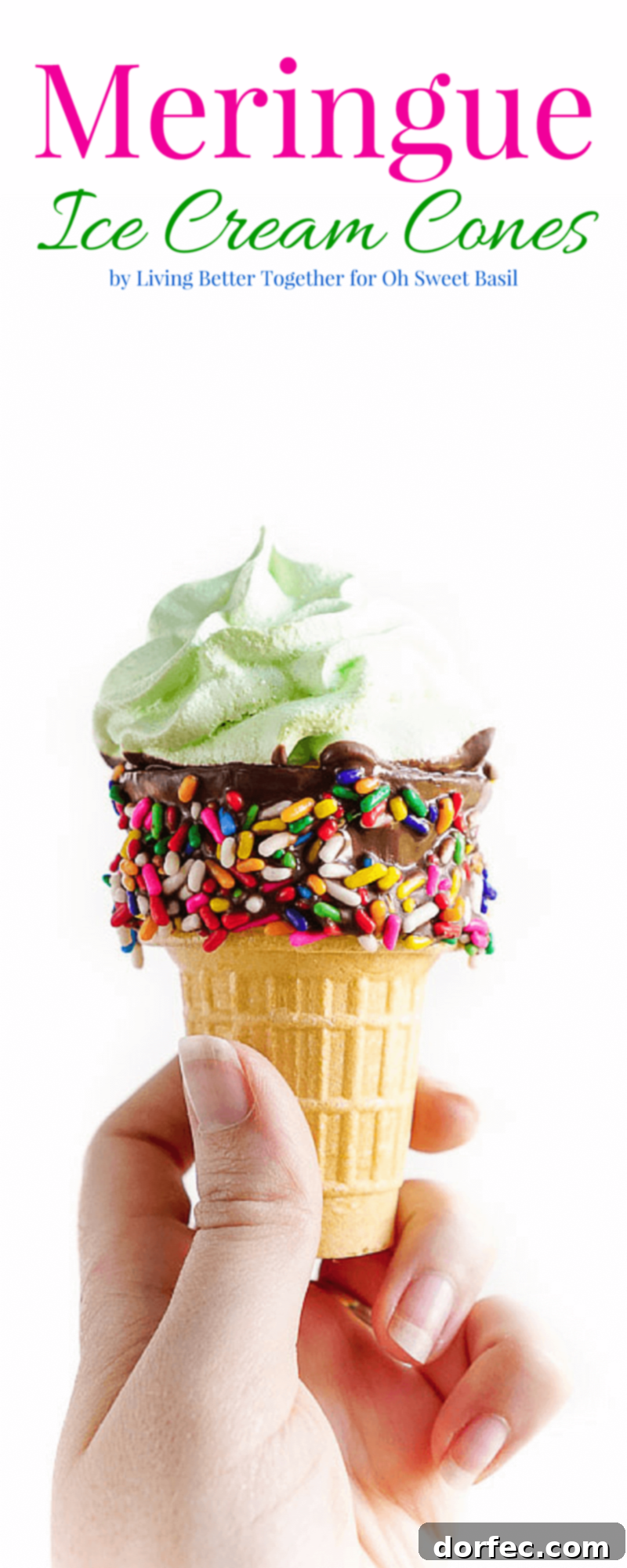 A vibrant collage of Meringue Ice Cream Cones in various colors.