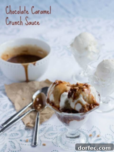 chocolate caramel crunch topping ohsweetbasil.com