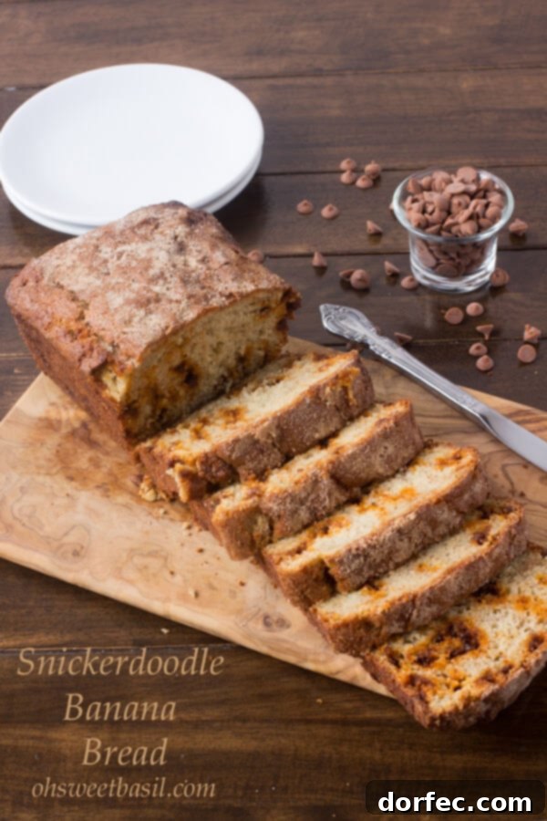 Decadent Cinnamon Chip Pumpkin Bread 4 A loaf of Snickerdoodle Banana Bread, a delightful twist on a classic, promising comfort in every slice.