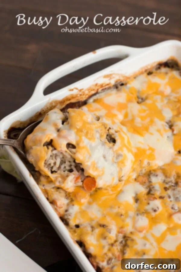 Quick and Easy Dinner Idea: Cheesy Ground Beef and Rice Casserole