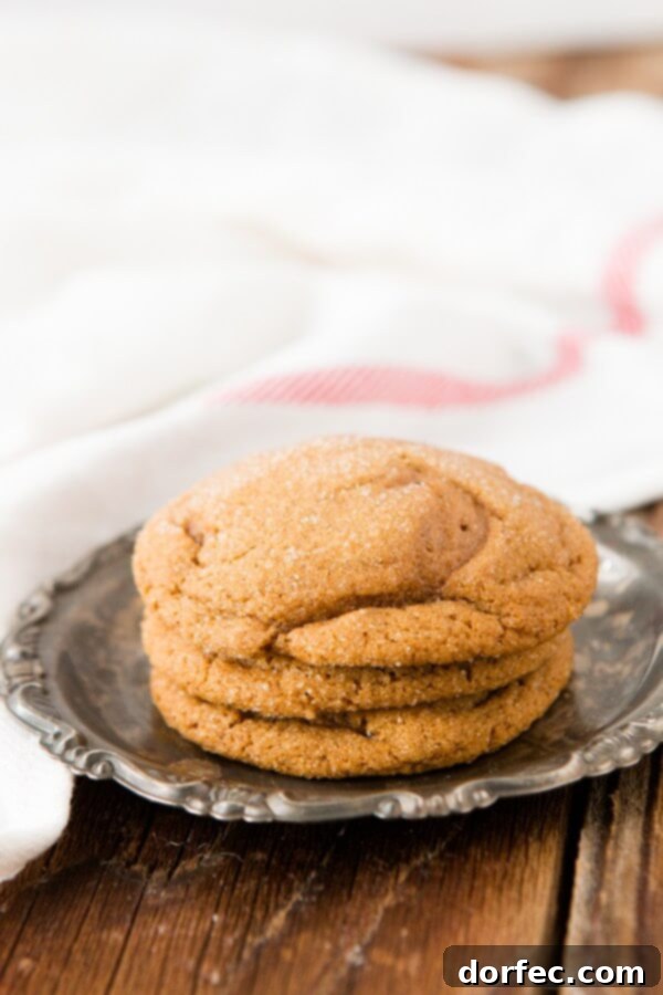Soft-Baked Molasses Delights 5 A close-up shot of freshly baked molasses cookies resting on a wire rack, cooling down and ready to be enjoyed.