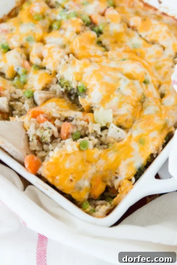 Hearty Cheesy Ranch Chicken and Rice Casserole with Fresh Vegetables