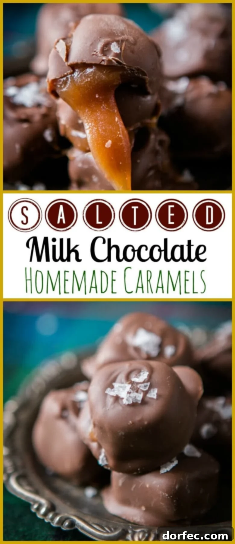Decadent Homemade Salted Milk Chocolate Caramels 3 The best treat ever! Salted caramel pretzel snaps, a quick and easy homemade candy recipe.
