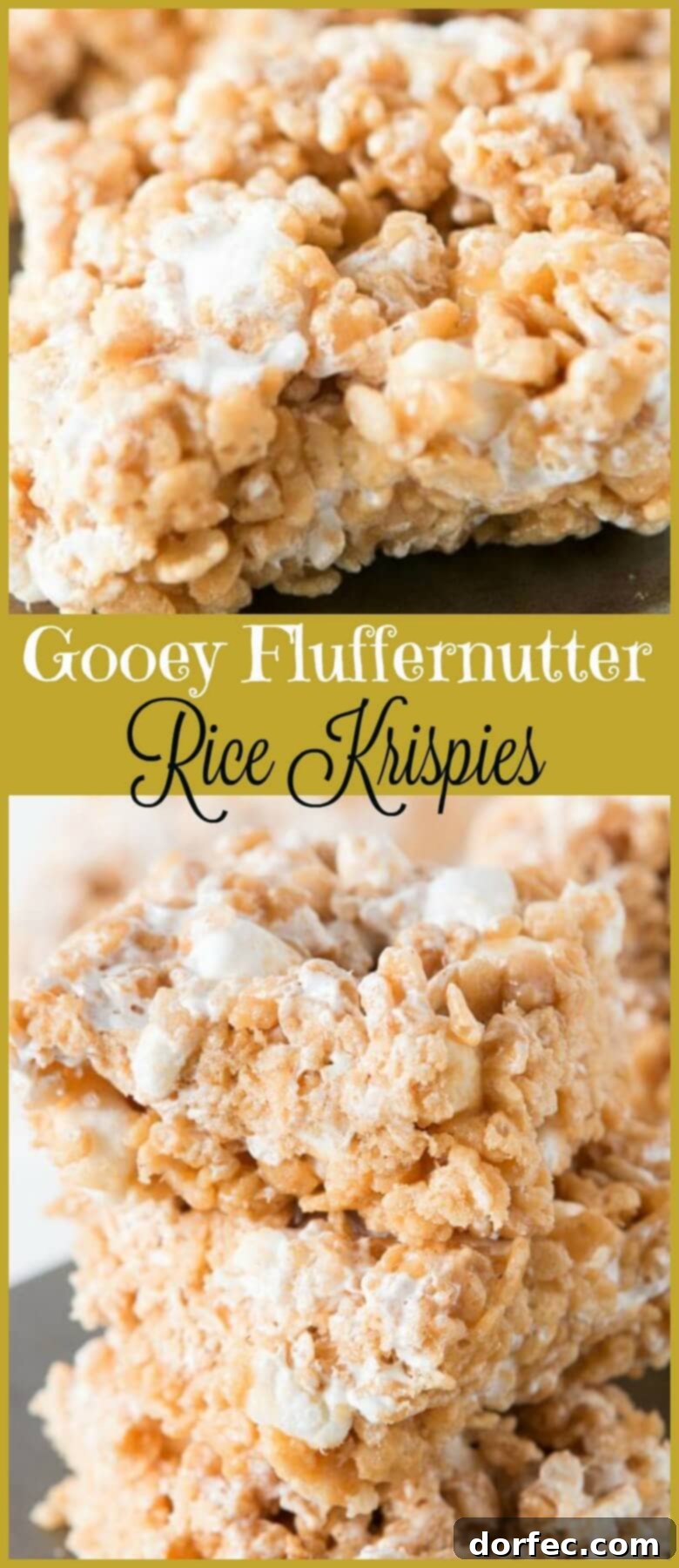 Gooey Fluffernutter Rice Krispies - perfect for parties or an easy snack