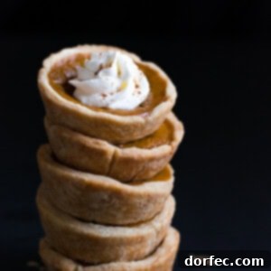 Mini Pumpkin Pies are cute little portions of the beloved Thanksgiving pumpkin pie.