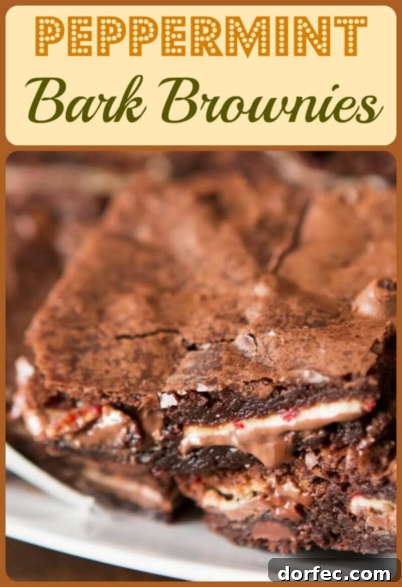 Delicious Ghirardelli peppermint bark brownies recipe with only 2 ingredients, perfect for a quick and easy holiday treat.