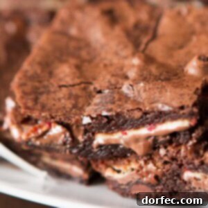 Gooey peppermint bark brownies