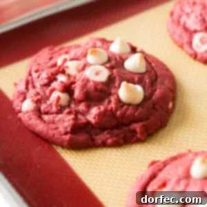Decadent Red Velvet White Chocolate Wonders 2 Red Velvet White Chocolate Chip Cookies ohsweetbasil.com