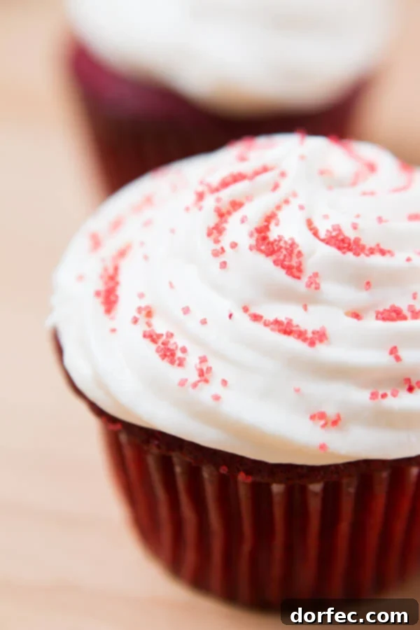 Decadent Red Velvet White Chocolate Wonders 4 Easy Red Velvet Cupcakes ohsweetbasil.com