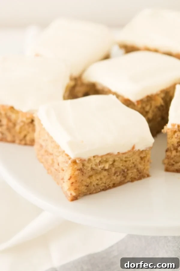 Perfectly Moist Banana Cake with Luxurious Cream Cheese Frosting