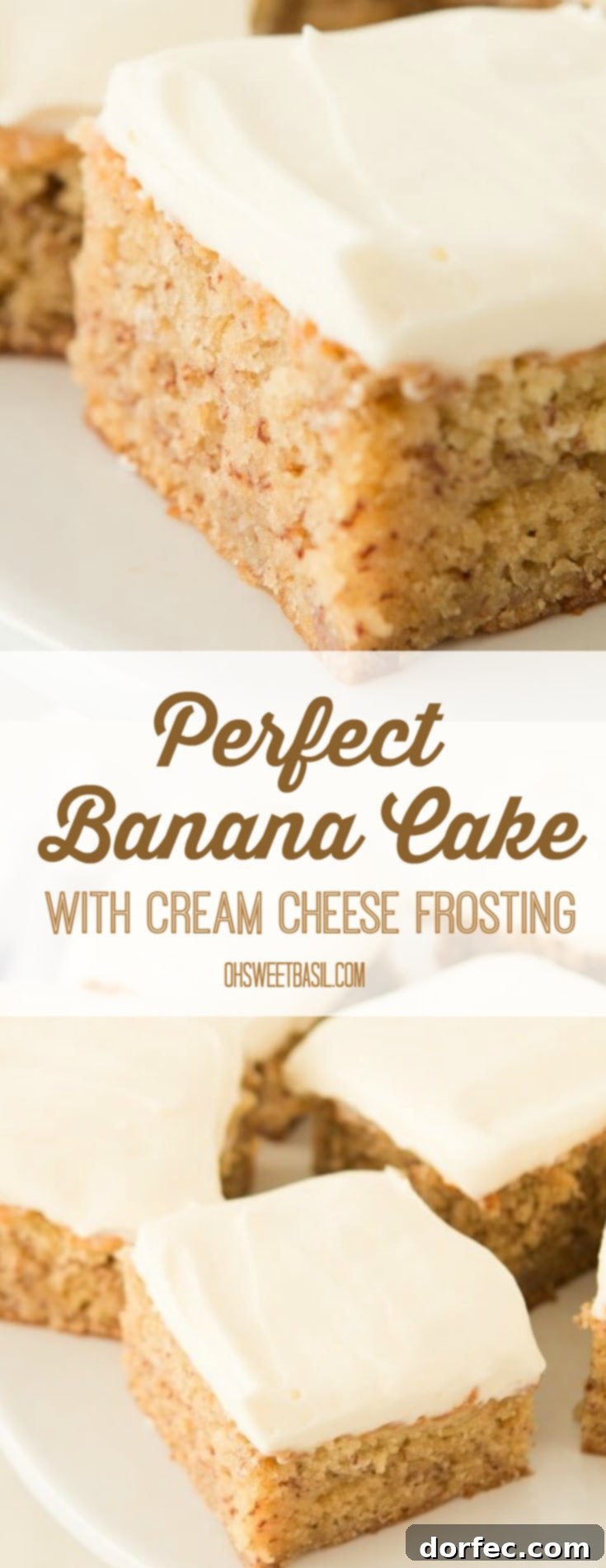 Moist banana cake with cream cheese frosting