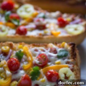 Santa Fe French Bread Pizza ready to serve