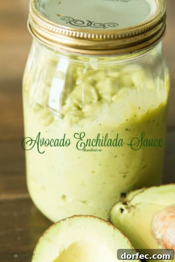 Creamy avocado enchilada sauce for various dishes