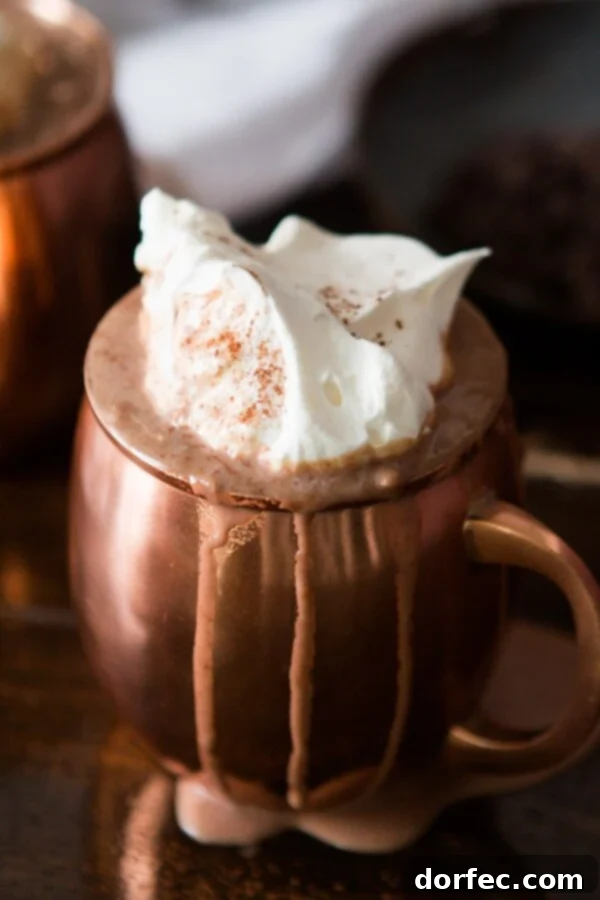 Hands down the creamiest dreamy homemade hot chocolate! No more taking a couple of sips and throwing the rest away, you'll gulp down every bit of this one! Hands down the creamiest dreamy homemade hot chocolate! No more taking a couple of sips and throwing the rest away, you'll gulp down every bit of this one!