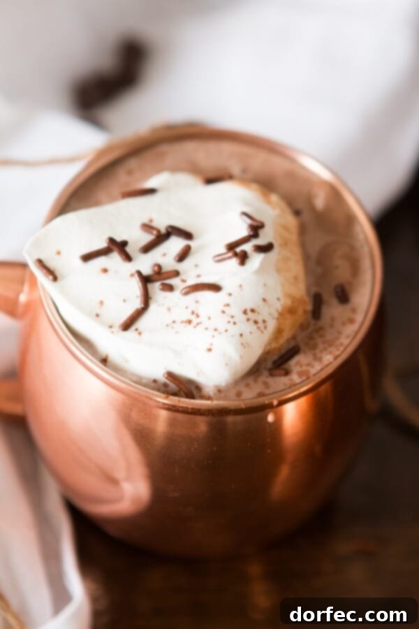 Hands down the creamiest dreamy homemade hot chocolate! No more taking a couple of sips and throwing the rest away, you'll gulp down every bit of this one! Hands down the creamiest dreamy homemade hot chocolate! No more taking a couple of sips and throwing the rest away, you'll gulp down every bit of this one!