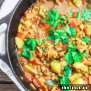 One-Pot Vegetable and Lentil Recipe: A vibrant, flavor-packed vegetable and lentils dinner made Mediterranean-style. Ready in less than one hour!