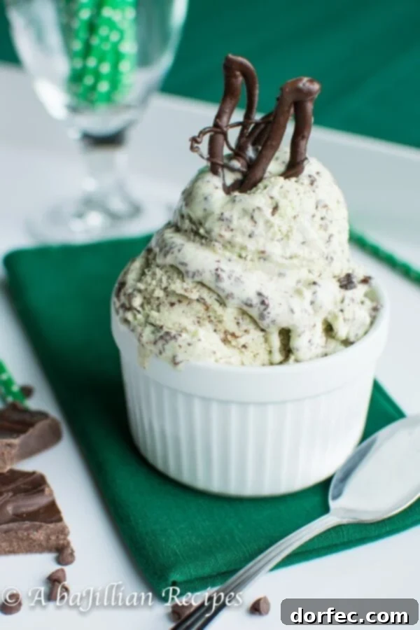 Refreshingly sweet and creamy mint chocolate stracciatella ice cream, freckled with delicate flakes of chocolate created by a special technique.